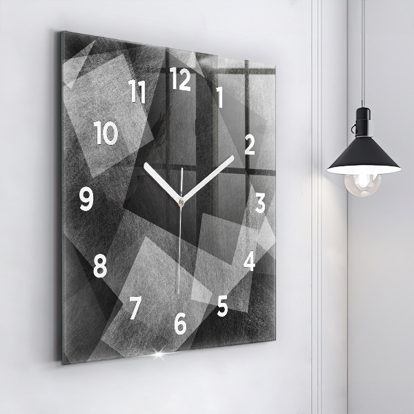 Reloj de pared cuadrado Abstracción geométrica
