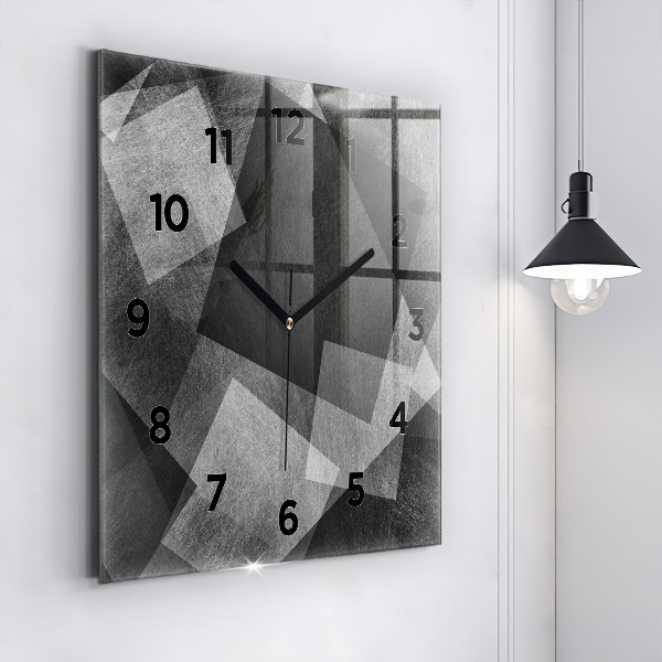 Reloj de pared cuadrado Abstracción geométrica