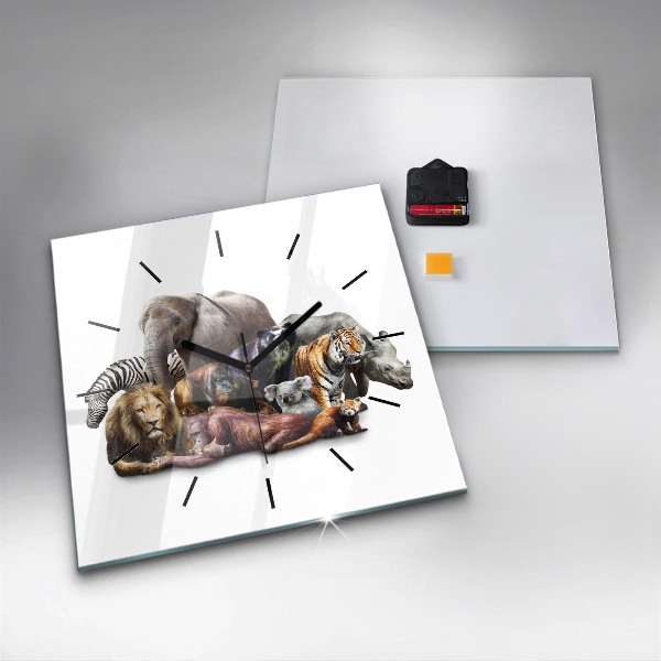 Reloj de pared cuadrado Animales salvajes