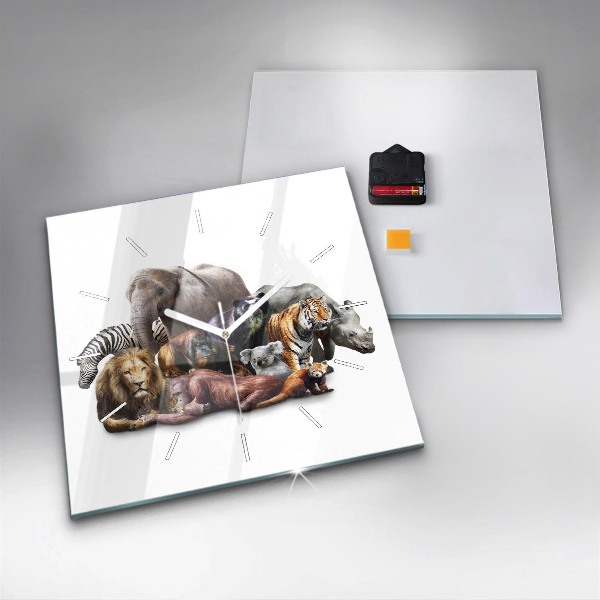 Reloj de pared cuadrado Animales salvajes
