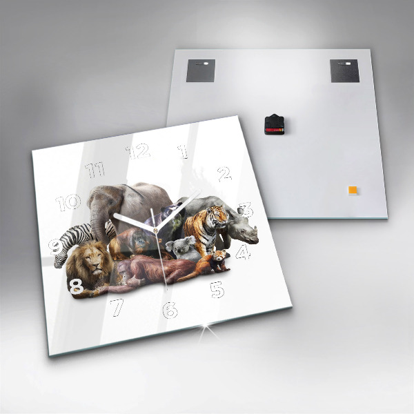 Reloj de pared cuadrado Animales salvajes
