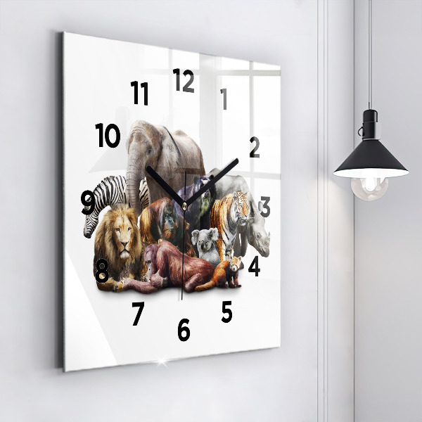Reloj de pared cuadrado Animales salvajes