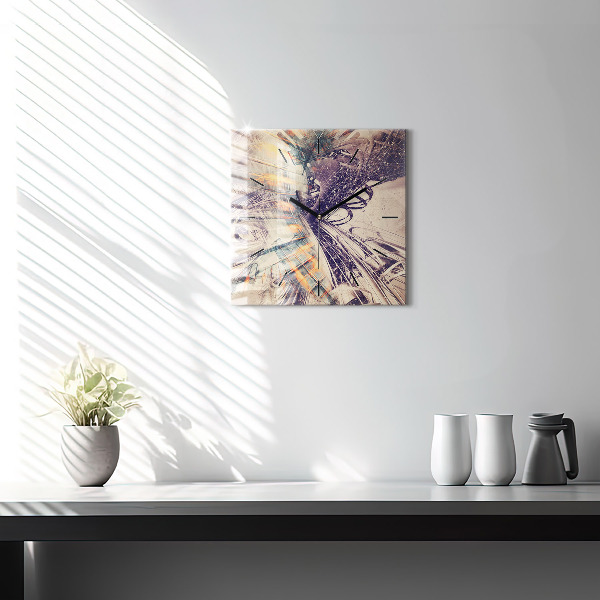 Reloj de pared cuadrado Mecanismo abstracto