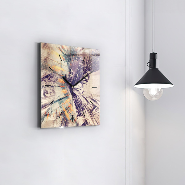 Reloj de pared cuadrado Mecanismo abstracto