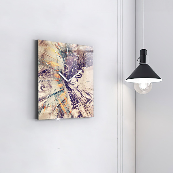 Reloj de pared cuadrado Mecanismo abstracto