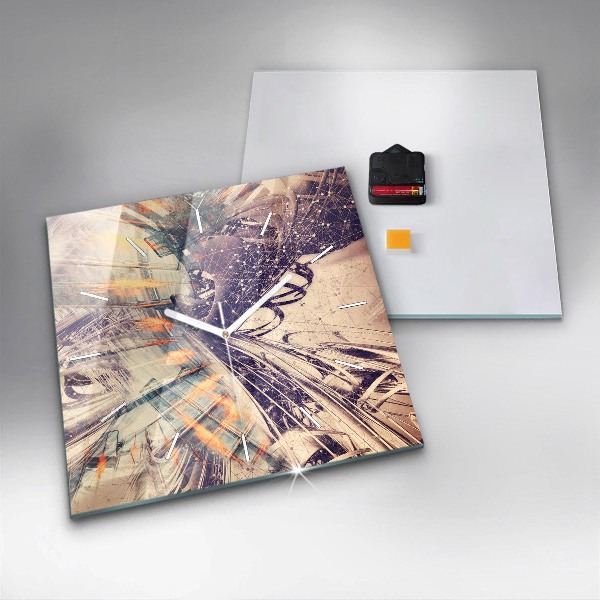 Reloj de pared cuadrado Mecanismo abstracto