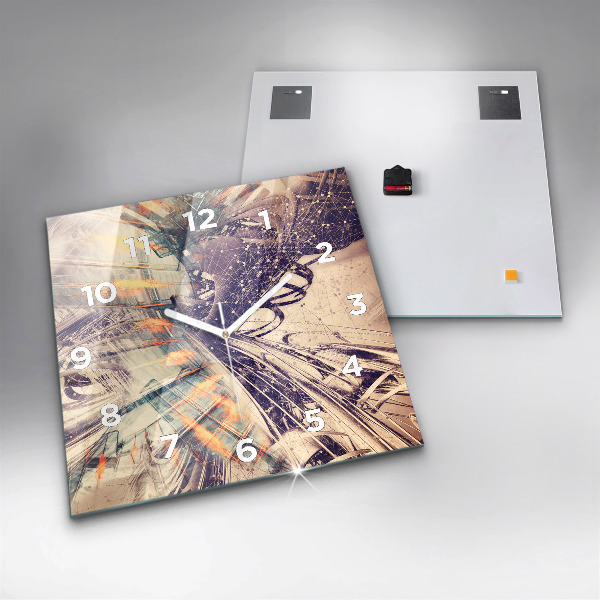 Reloj de pared cuadrado Mecanismo abstracto