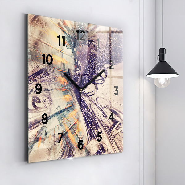 Reloj de pared cuadrado Mecanismo abstracto