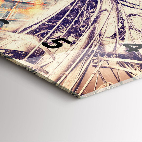 Reloj de pared cuadrado Mecanismo abstracto