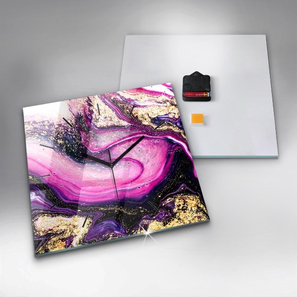 Reloj de pared cuadrado Mármol abstracto