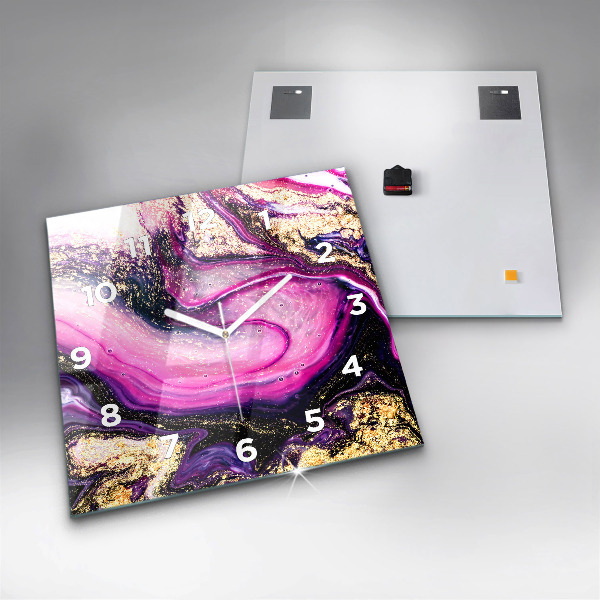 Reloj de pared cuadrado Mármol abstracto