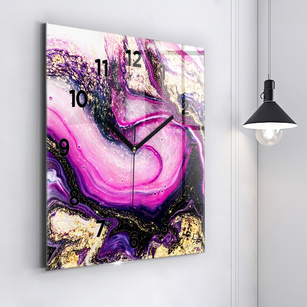 Reloj de pared cuadrado Mármol abstracto