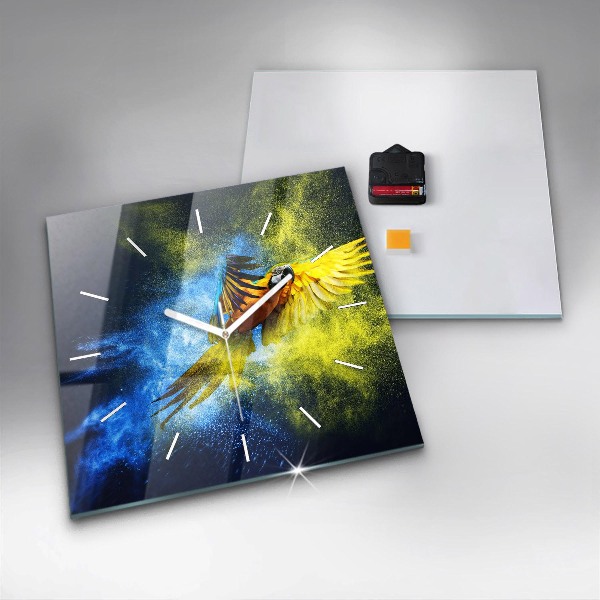 Reloj cuadrado Loro de colores