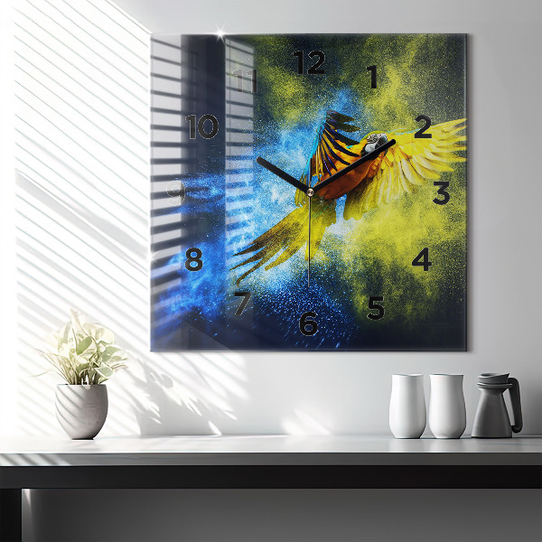 Reloj cuadrado Loro de colores