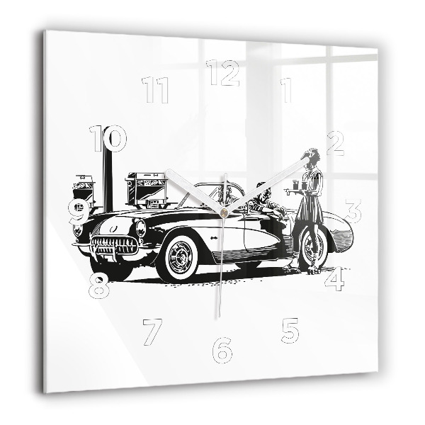 Reloj de pared cuadrado Ilustración retro