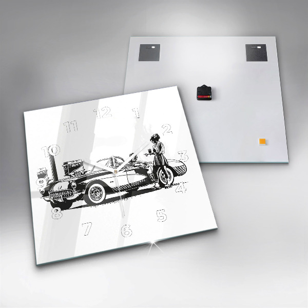 Reloj de pared cuadrado Ilustración retro