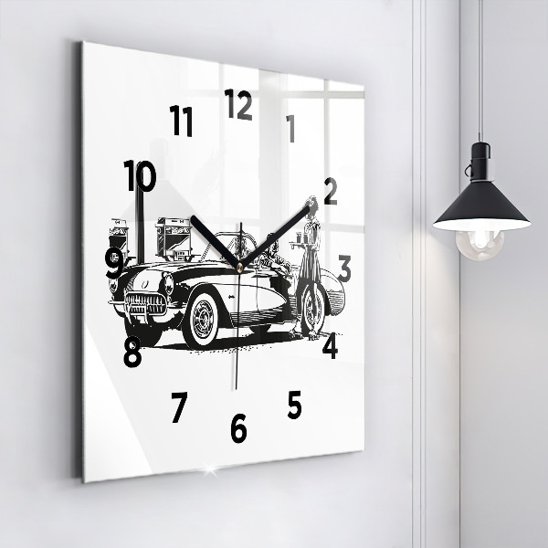 Reloj de pared cuadrado Ilustración retro