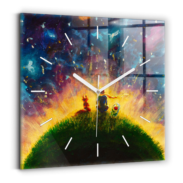 Reloj cuadrado Principito abstracto