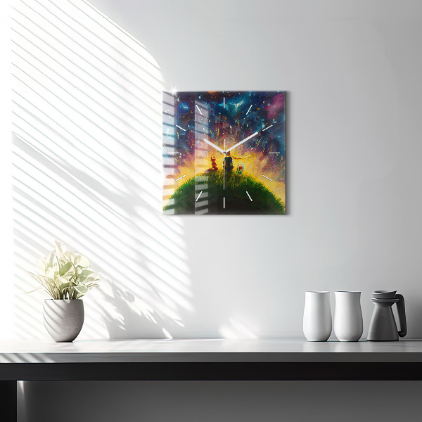 Reloj cuadrado Principito abstracto