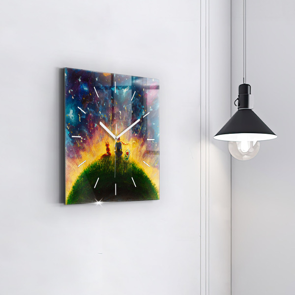 Reloj cuadrado Principito abstracto