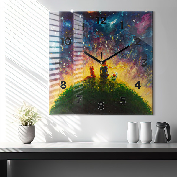 Reloj cuadrado Principito abstracto