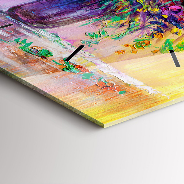 Reloj de pared cuadrado Flores en un jarrón