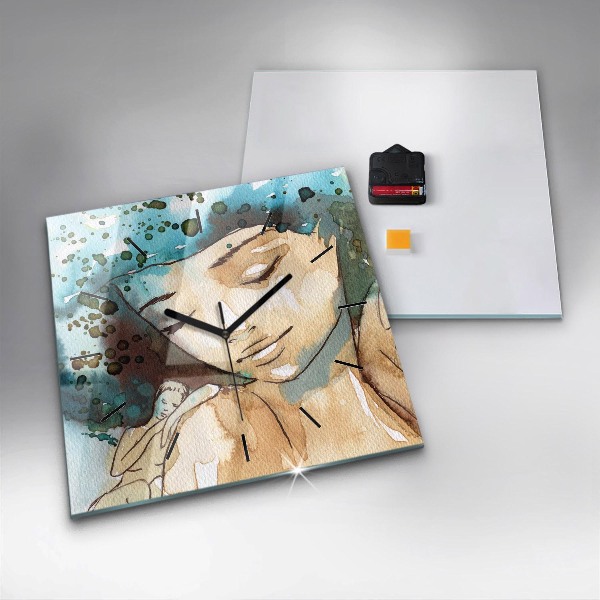 Reloj de pared cuadrado Abstracción Mujer