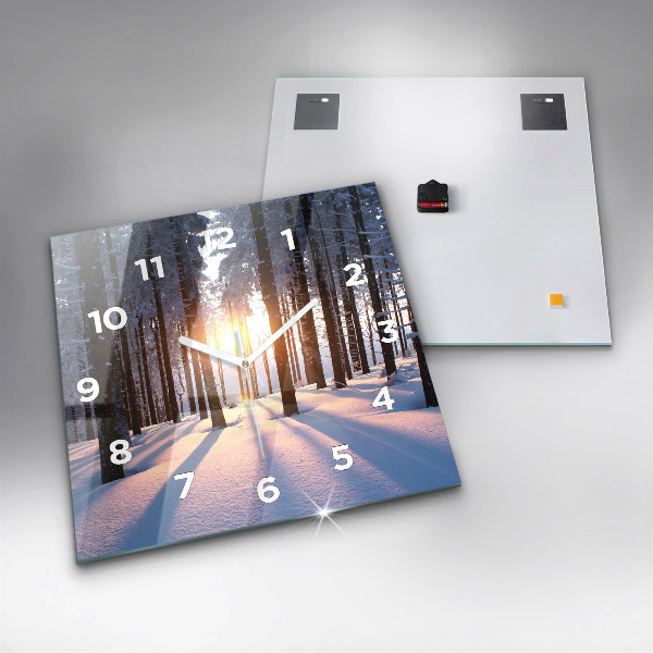 Reloj cuadrado Bosque al atardecer