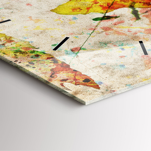 Reloj cuadrado Mapamundi de colores