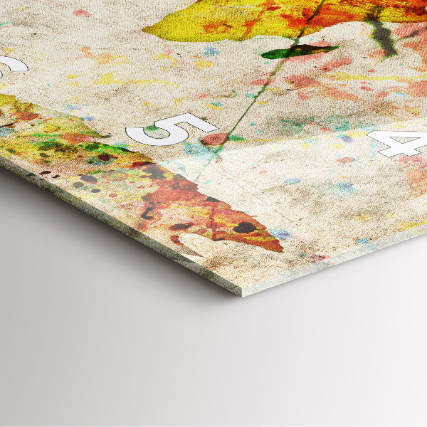 Reloj cuadrado Mapamundi de colores