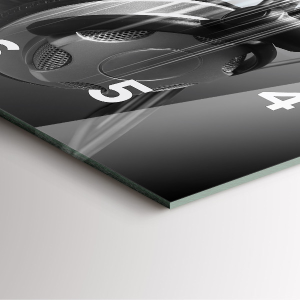 Reloj de pared cuadrado Micrófono y auriculares