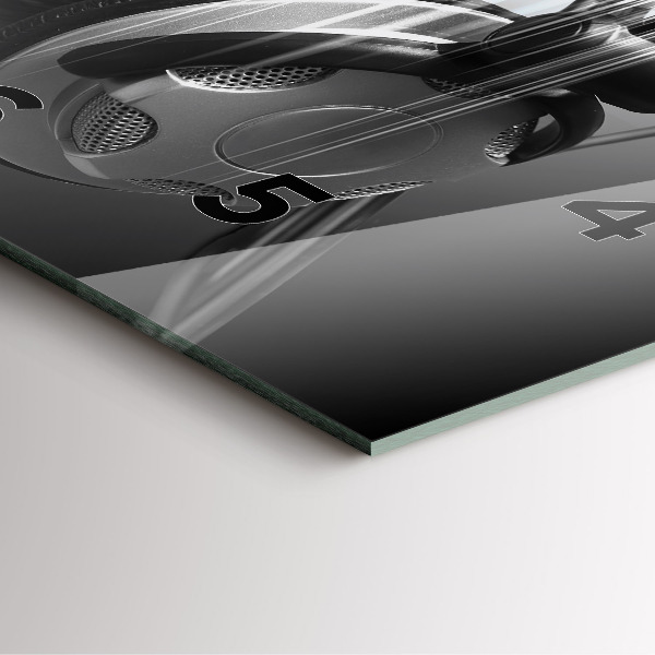 Reloj de pared cuadrado Micrófono y auriculares