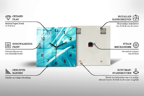 Reloj de pared cuadrado Hombre en el aeropuerto