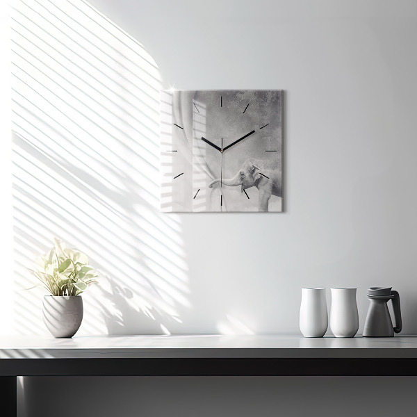 Reloj de pared cuadrado Elefante