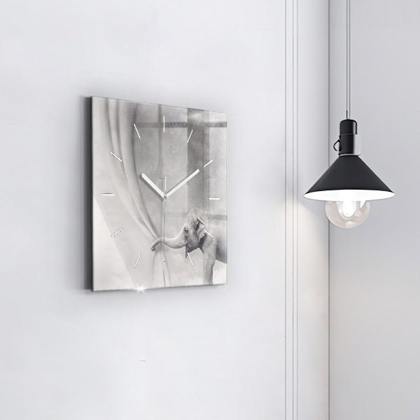 Reloj de pared cuadrado Elefante