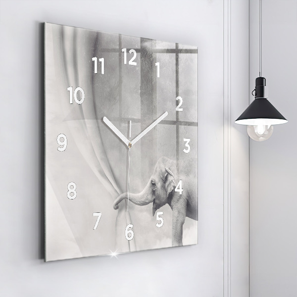 Reloj de pared cuadrado Elefante