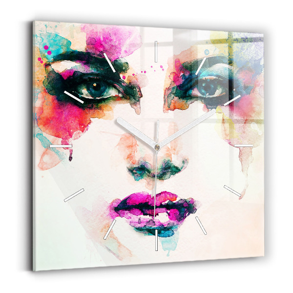 Reloj cuadrado Rostro abstracto de mujer