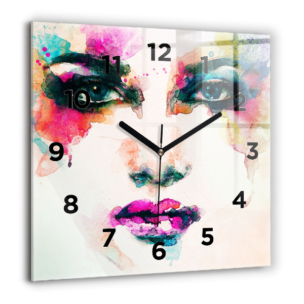 Reloj cuadrado Rostro abstracto de mujer