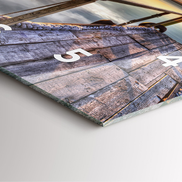 Reloj de pared cuadrado Atardecer Lago