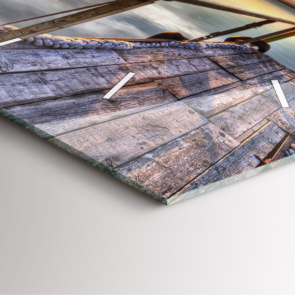 Reloj de pared cuadrado Atardecer Lago