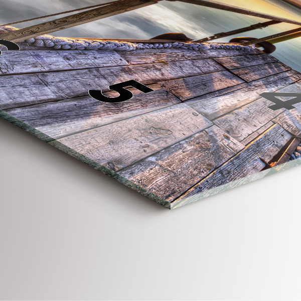 Reloj de pared cuadrado Atardecer Lago