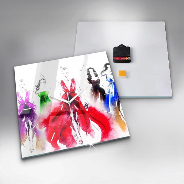 Reloj cuadrado Mujeres con vestidos de colores