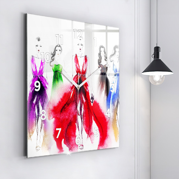 Reloj cuadrado Mujeres con vestidos de colores