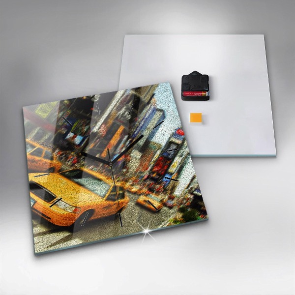 Reloj de pared cuadrado Taxis de Nueva York