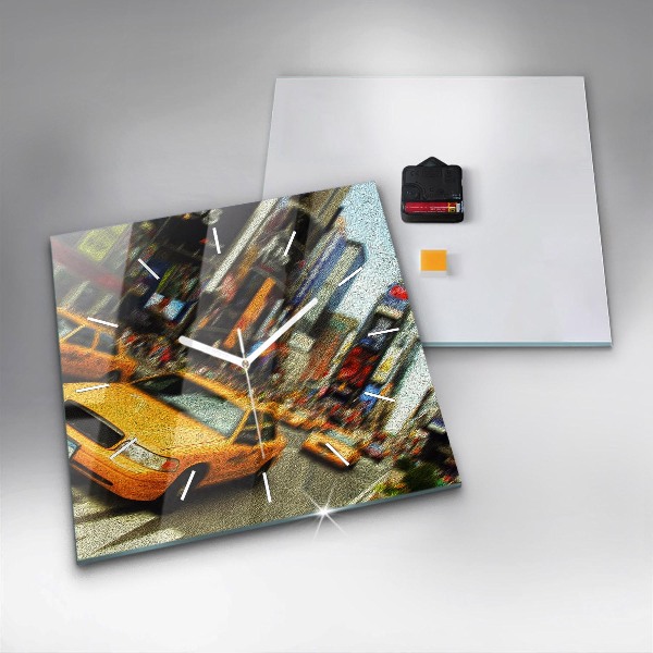 Reloj de pared cuadrado Taxis de Nueva York