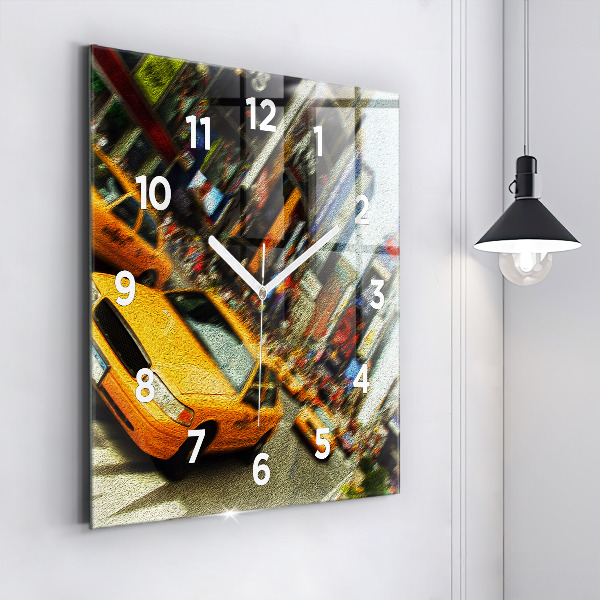 Reloj de pared cuadrado Taxis de Nueva York