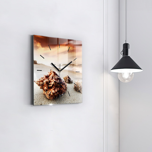 Reloj cuadrado Concha en la playa