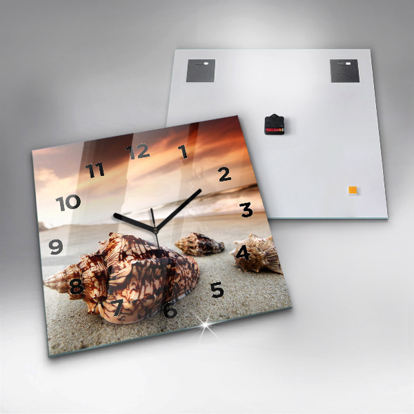 Reloj cuadrado Concha en la playa