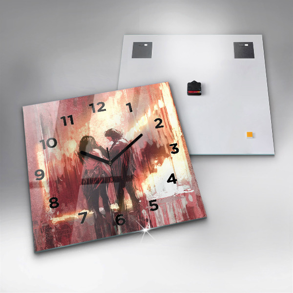 Reloj de pared cuadrado Pareja de jóvenes enamorados