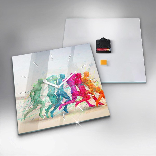 Reloj cuadrado Gente colorida